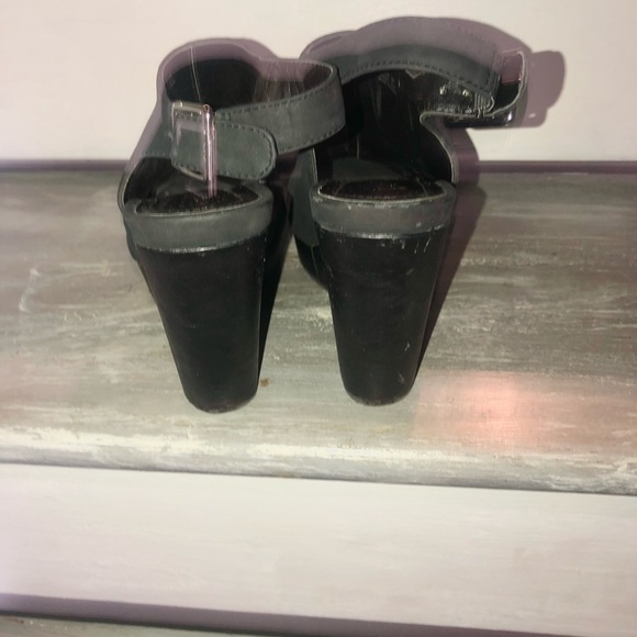 Calvin Klein black platform wedge NADUNA peep toe slingback sandal 9 - Picture 4 of 5